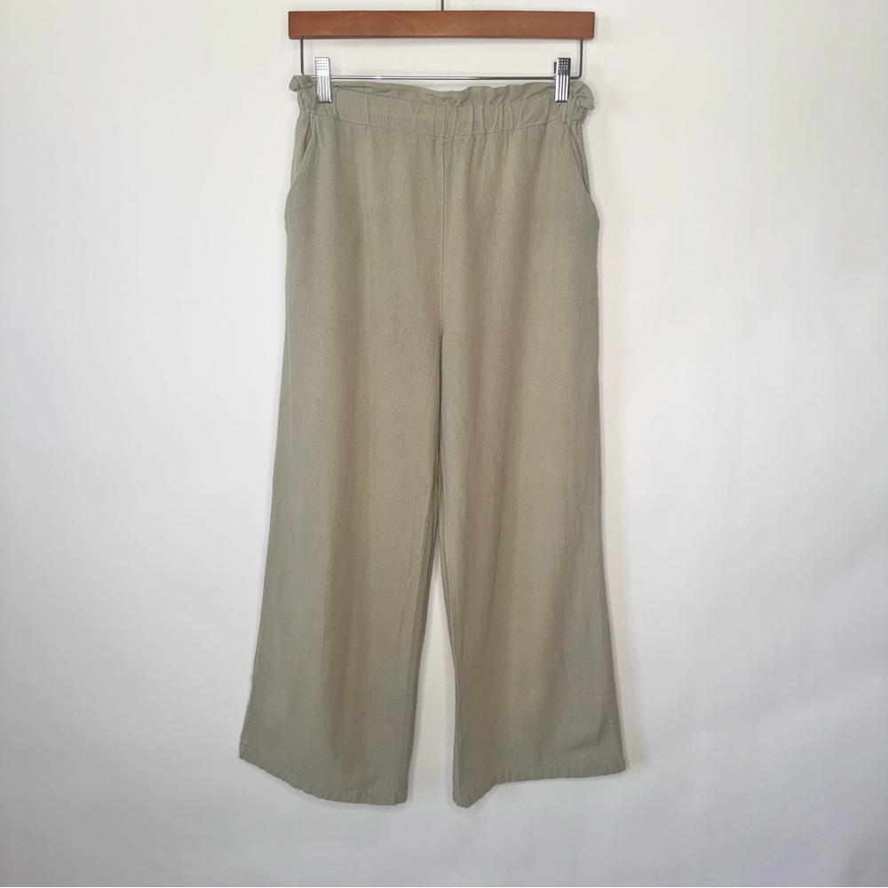 SWEET RAIN CASUAL PANTS KHAKI GREEN BOTTOMS LOW RISE WIDE LEG